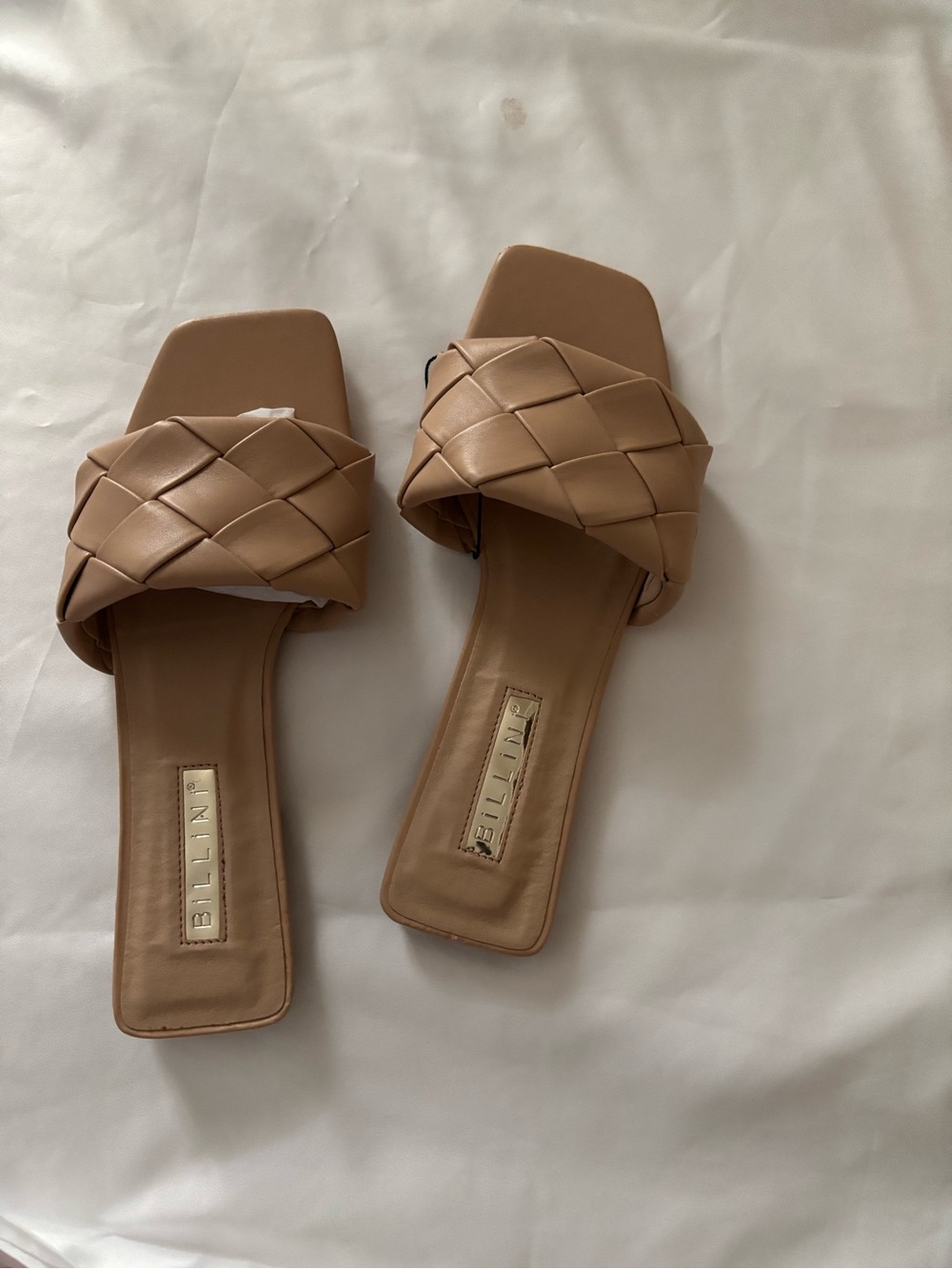 Billini Tan Woven Slide Mules